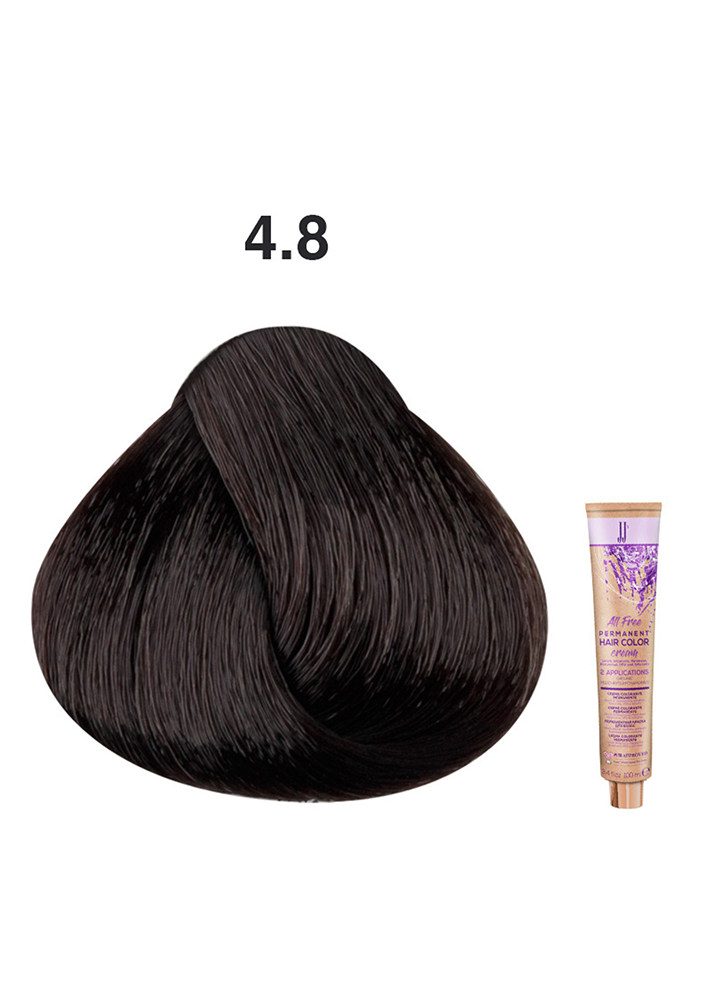 JJ's All Free Hair Colour - 4.8 Chocolate Medium Brown