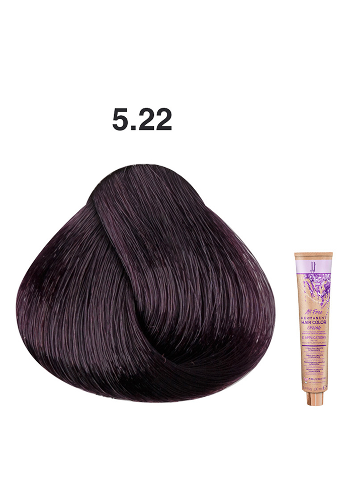 JJ's All Free Hair Colour - 5.22 Intense Violet Light Brown