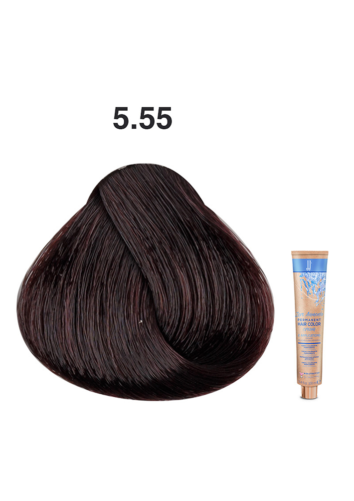 JJ's Zero Ammonia Hair Colour - 5.55 Intense Mahogany Light Brown