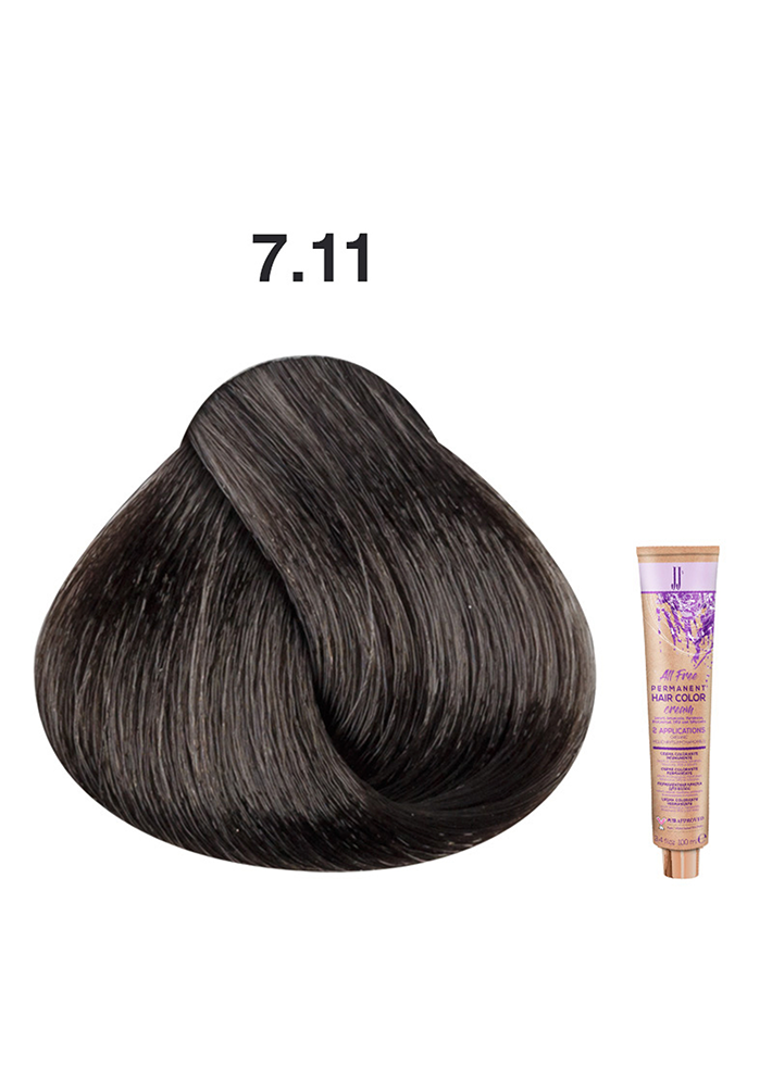 JJ's All Free Hair Colour - 7.11 Intense Ash Medium Blonde