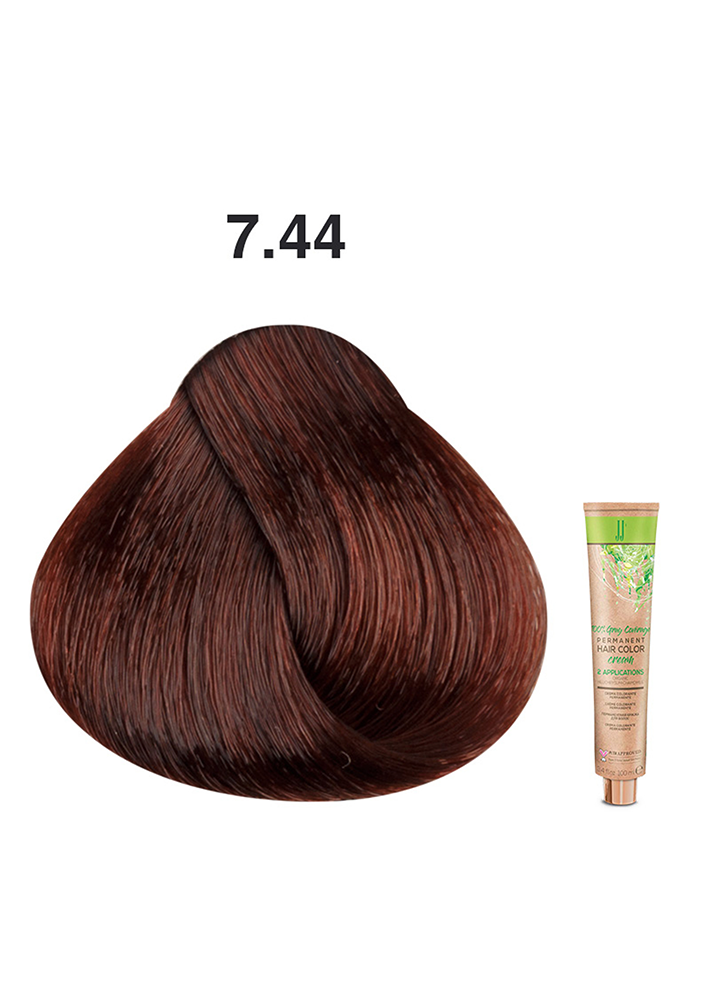 JJ's Permanent Hair Colour - 7.44 Intense Copper Medium Blonde