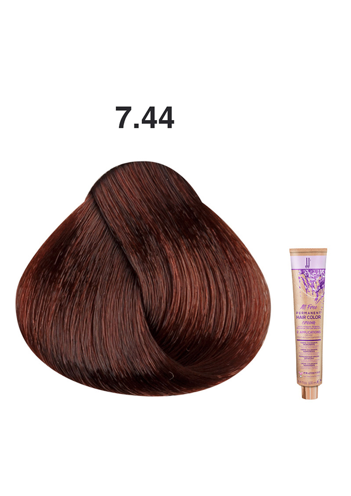 JJ's All Free Hair Colour - 7.44 Intense Copper Medium Blonde