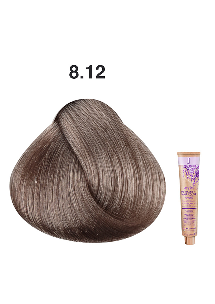 JJ's All Free Hair Colour - 8.12 Ash Pearl Light Blonde