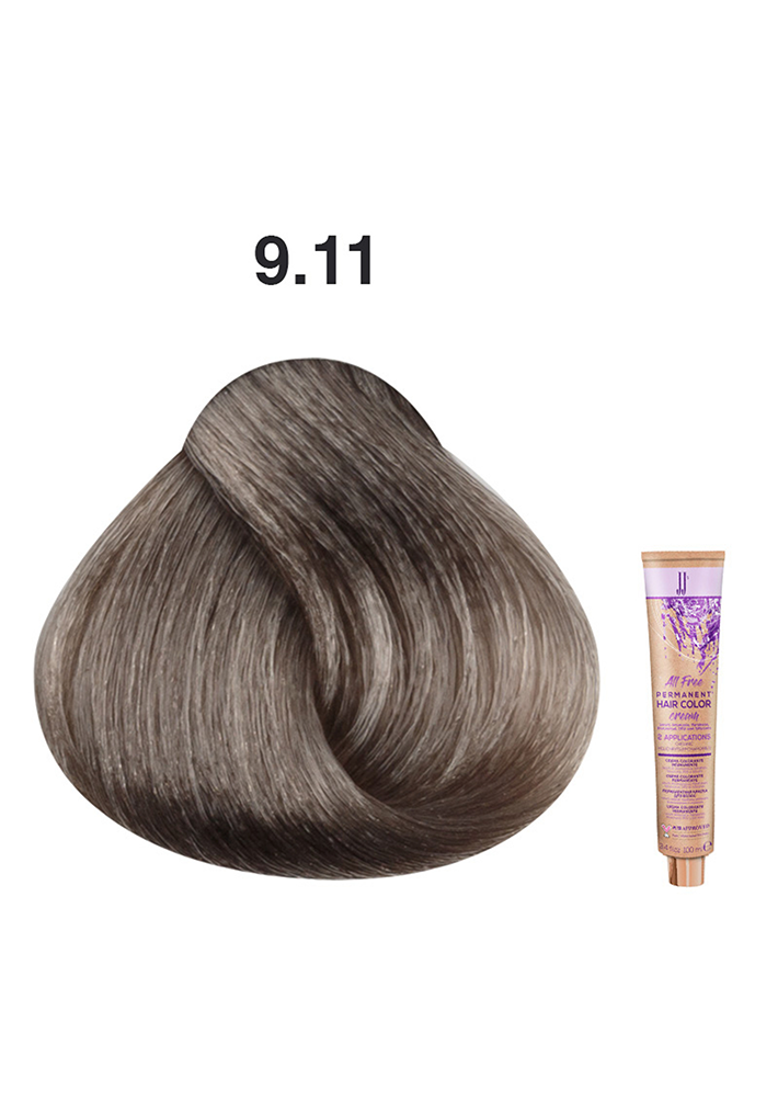 JJ's All Free Hair Colour - 9.11 Intense Ash Very Light Blonde