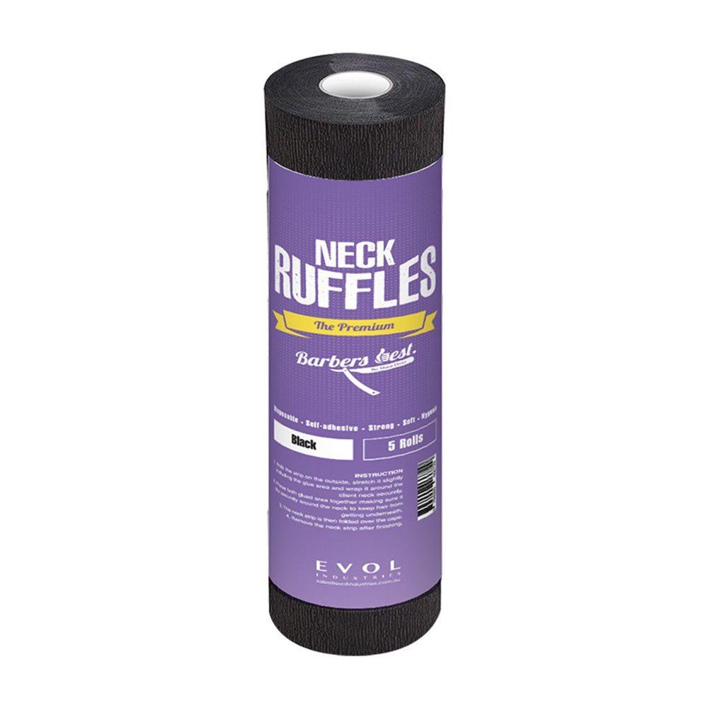 Barbers Best Neck Ruffles - Pack of 5 Rolls Black