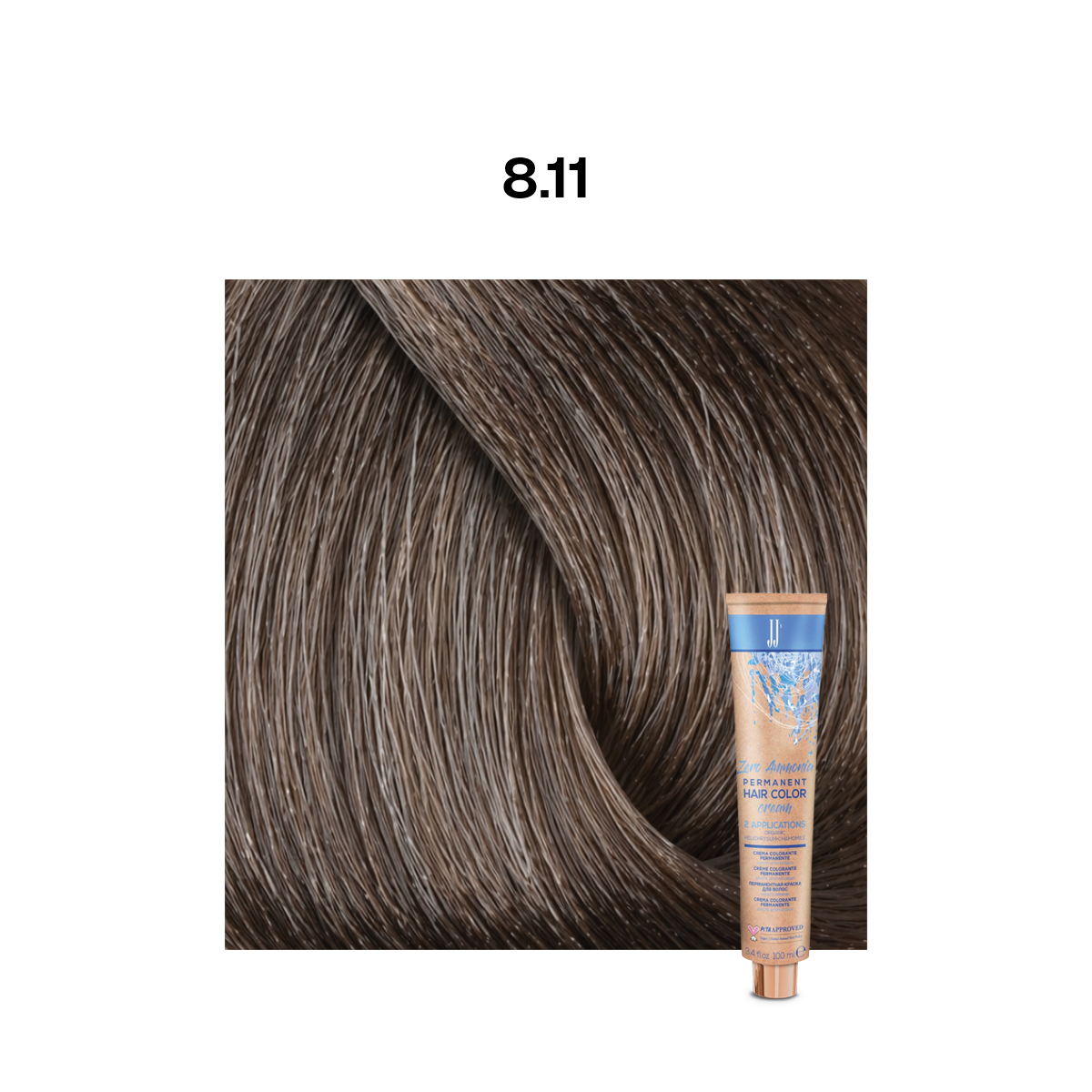 JJ Zero Ammonia Permanent Colour: Intense Ash